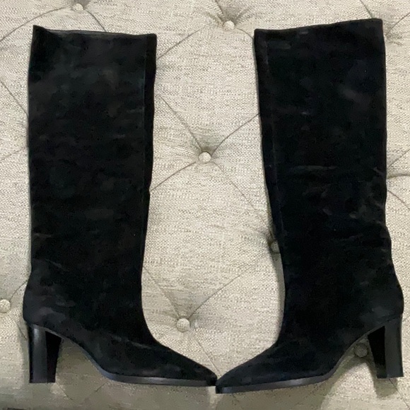 Vince Black Suede Knee-High Women's Boots - Picture 1 of 3